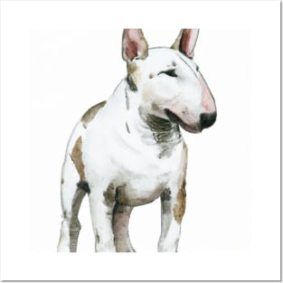 Miniature Bull Terrier Watercolor - Dog Lovers Posters and Art